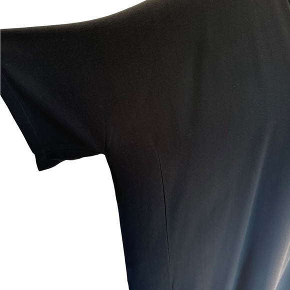 Eileen Fisher Black Silk Midi Dress. Short Sleeves, Boxy Cut. Size L. EUC - Picture 2 of 9